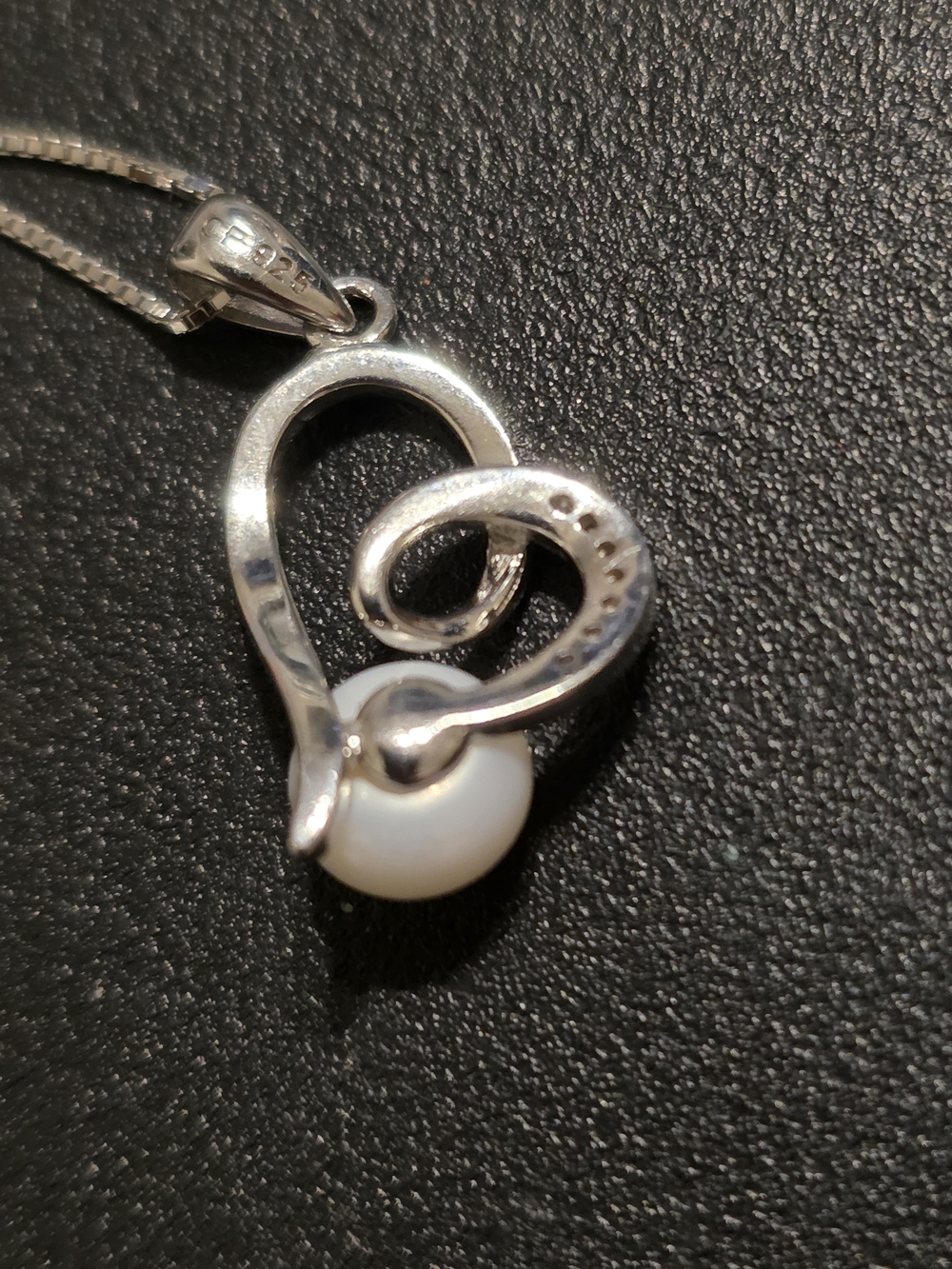 Carolyn Pollack Helzberg Sterling Silver 925 Pearl Open Heart Pendant Necklace - Picture 4 of 7